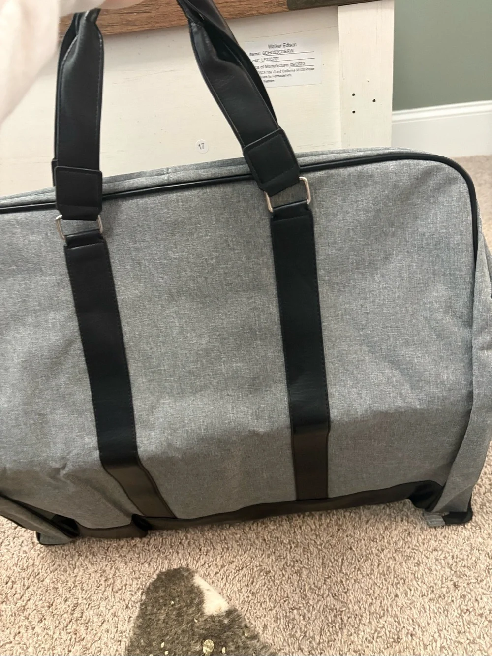 Grey and Black Travel Garment Bag